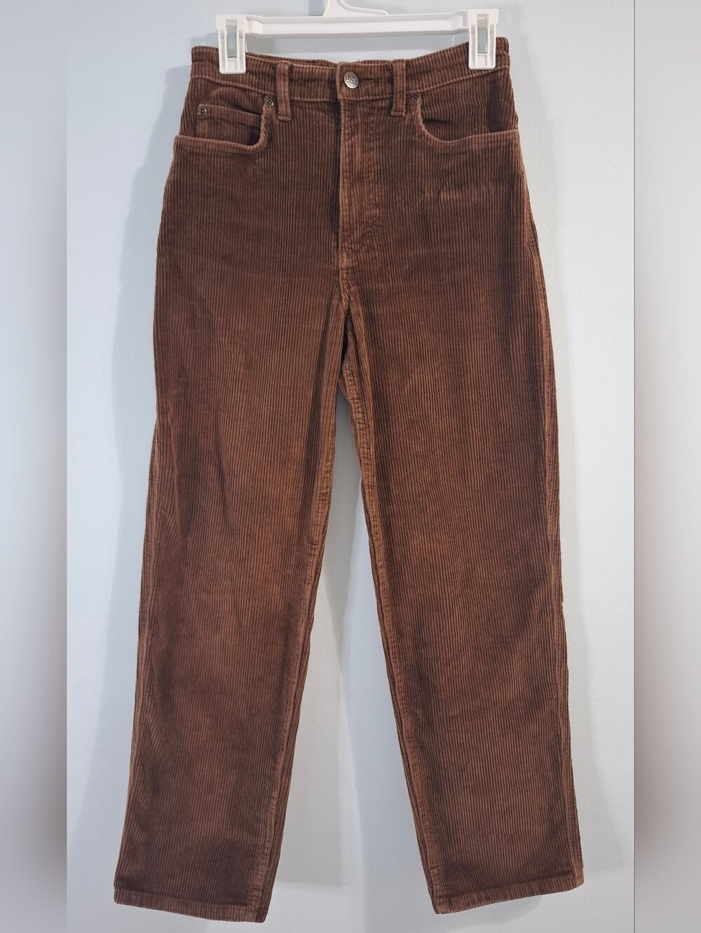 Vintage Lee Brown Corduroy High Rise Back Cinch Buckle Pants Retro 90s